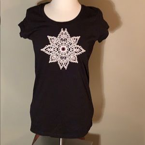 Freeset Black Cap Sleeve India Yoga T-Shirt size M